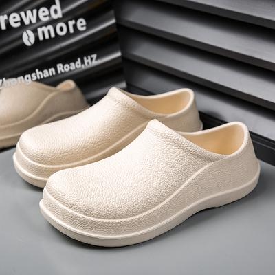 Herren Kochschuhe Mann Sommer Strandschuhe Wasserdicht Ölfest Küchenschuhe Rutschfest Gartenschuhe Hotel Arbeitsschuh EVA Sandale