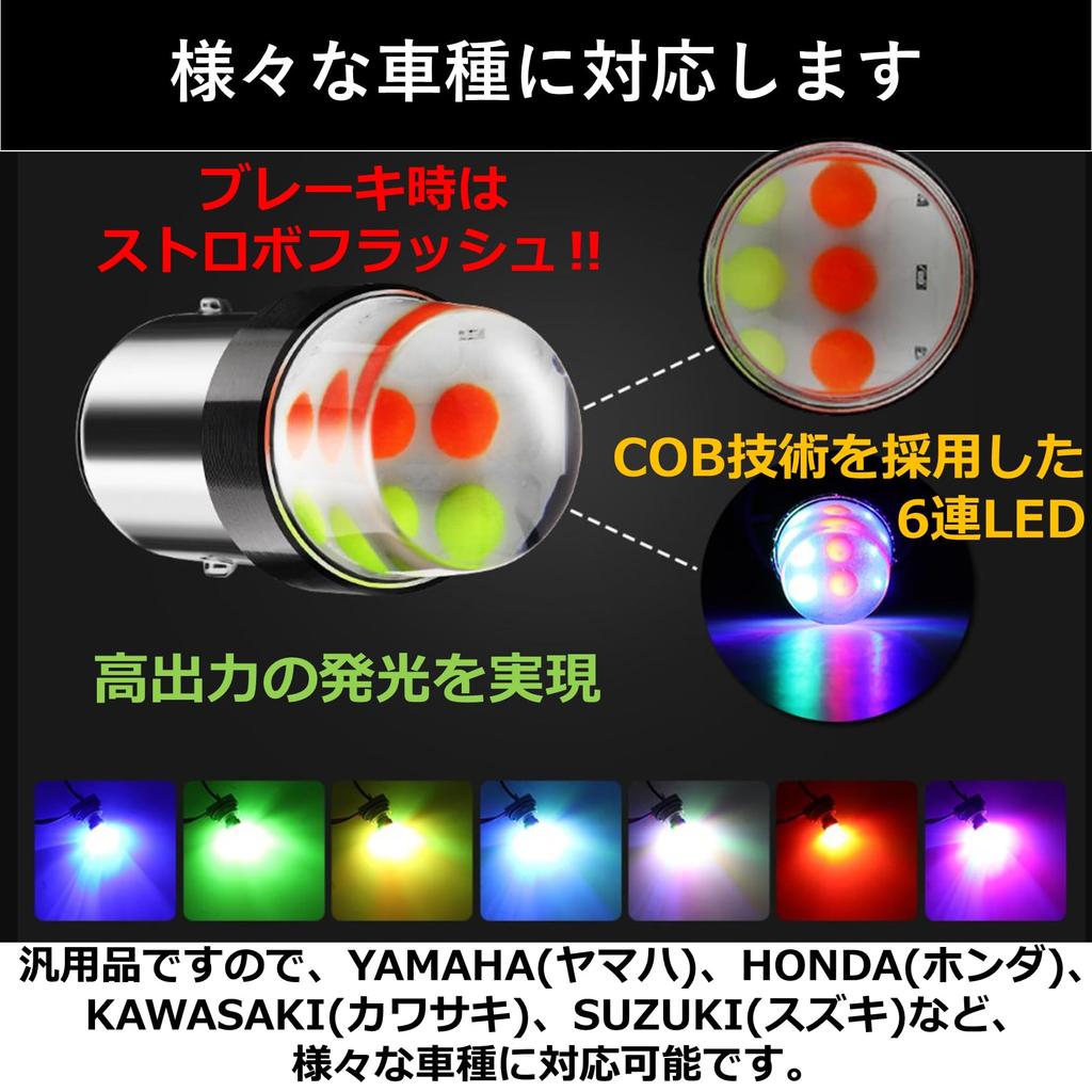 SAKIRABITO Yankee Tail, Rotary Tail, Universal LED COV, Strobe Flash, 1.5 Inches (37 Mm), Aluminum, Set of 2