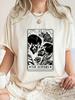 2026 Sommer Retro Damen Rose Totenkopf Print T-Shirt Unisex Baumwolle und Atmungsaktiv Kurzarm Übergröße Locker Lässig