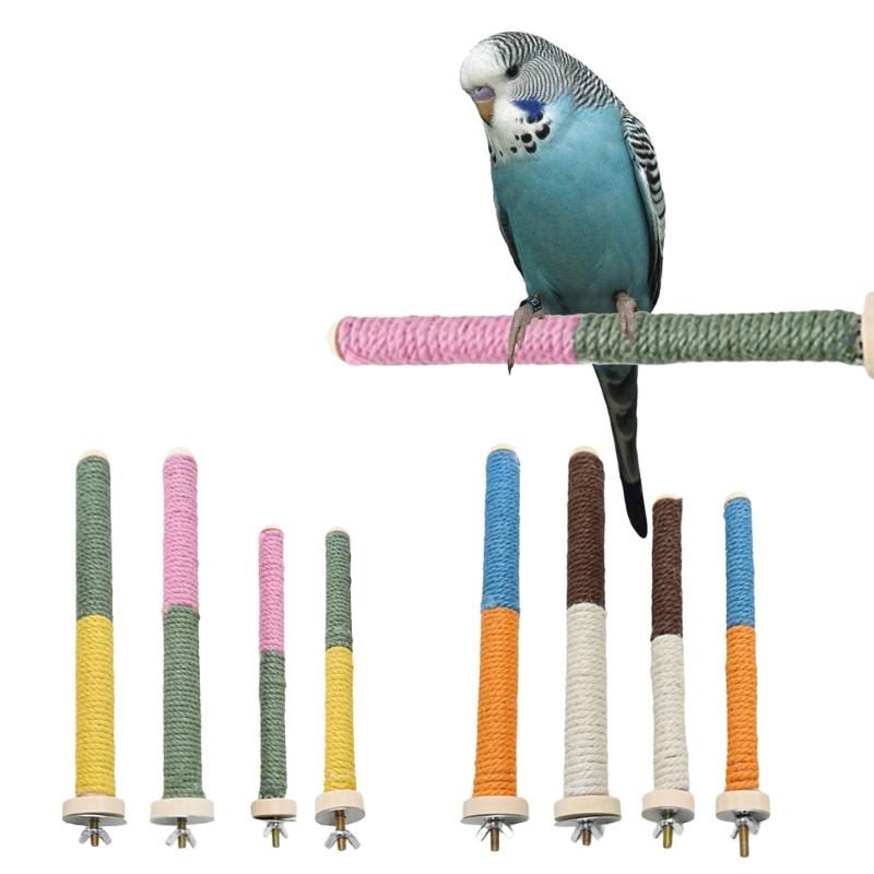 Juego de 4 Perchas Rascadores de Afilado para Loros Soporte para Pájaros Juguete para Jaula Palo Estante Juguete Percha de Afilado Suministros