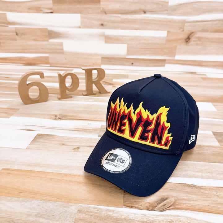 

[USED] Rare New Era x Limited Edition Color Collaboration Fire Logo Cap in Navy