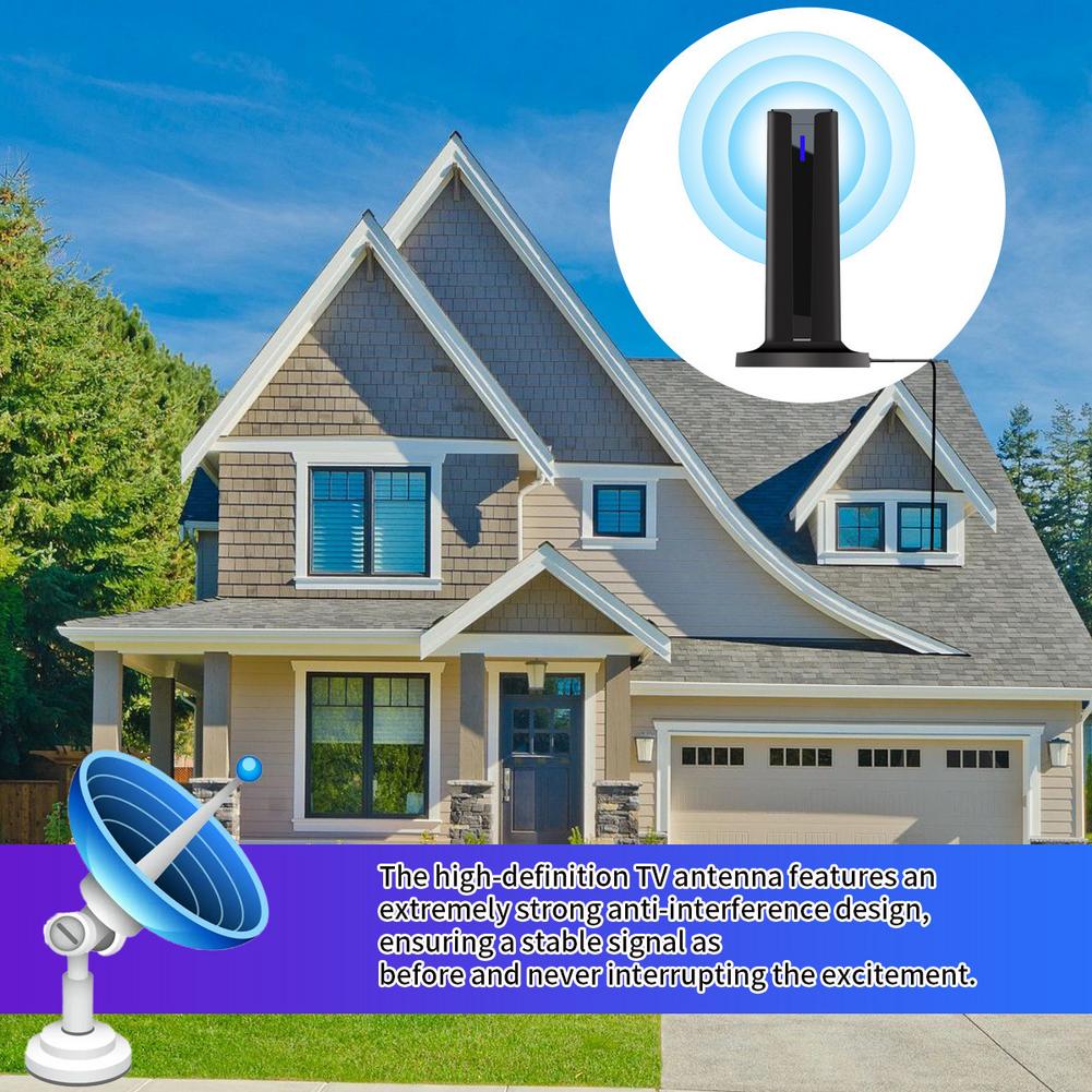 Digital TV Antenna For Smart TV Indoor TV Antenna Long Range Reception HDTV Antenna Supports 4K 1080p With Stick Base