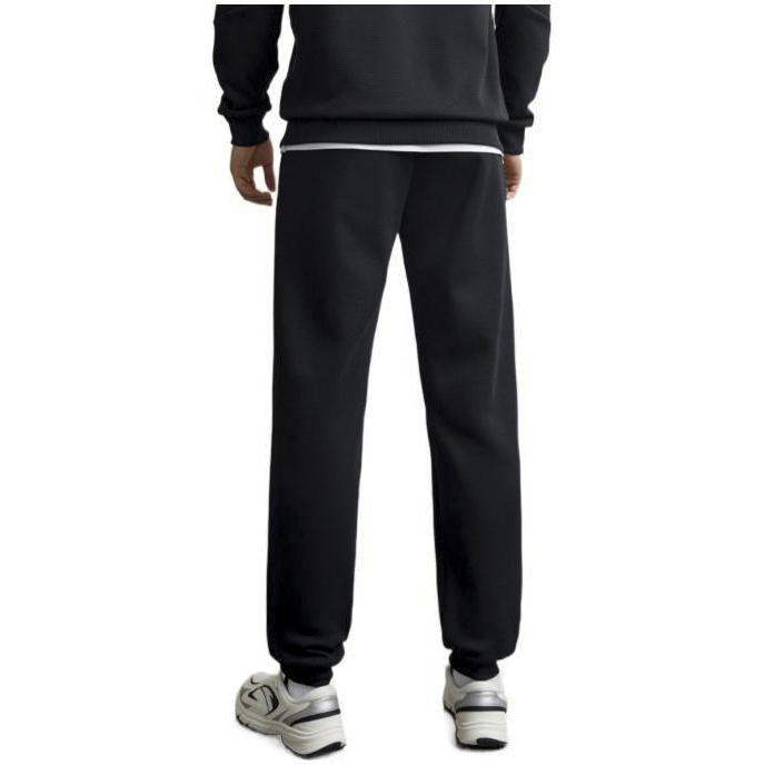 Anta Solid Patch Logo Print Knitted Fleece-Lined Joggers Men Bottoms Black 152247317-4