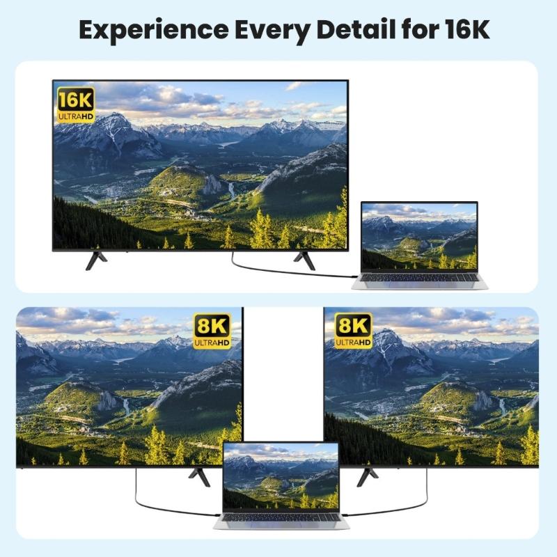 USB C Cable 80Gbps Speed 240W Charging Double 8K Monitor Support Universal Connection for Laptop Monitor Devices