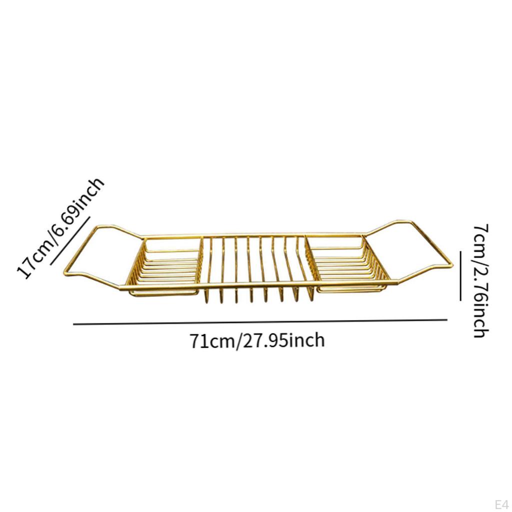 Adjustable Bath Shelf for Bathtub, Organizer Phone, Towel, And Book