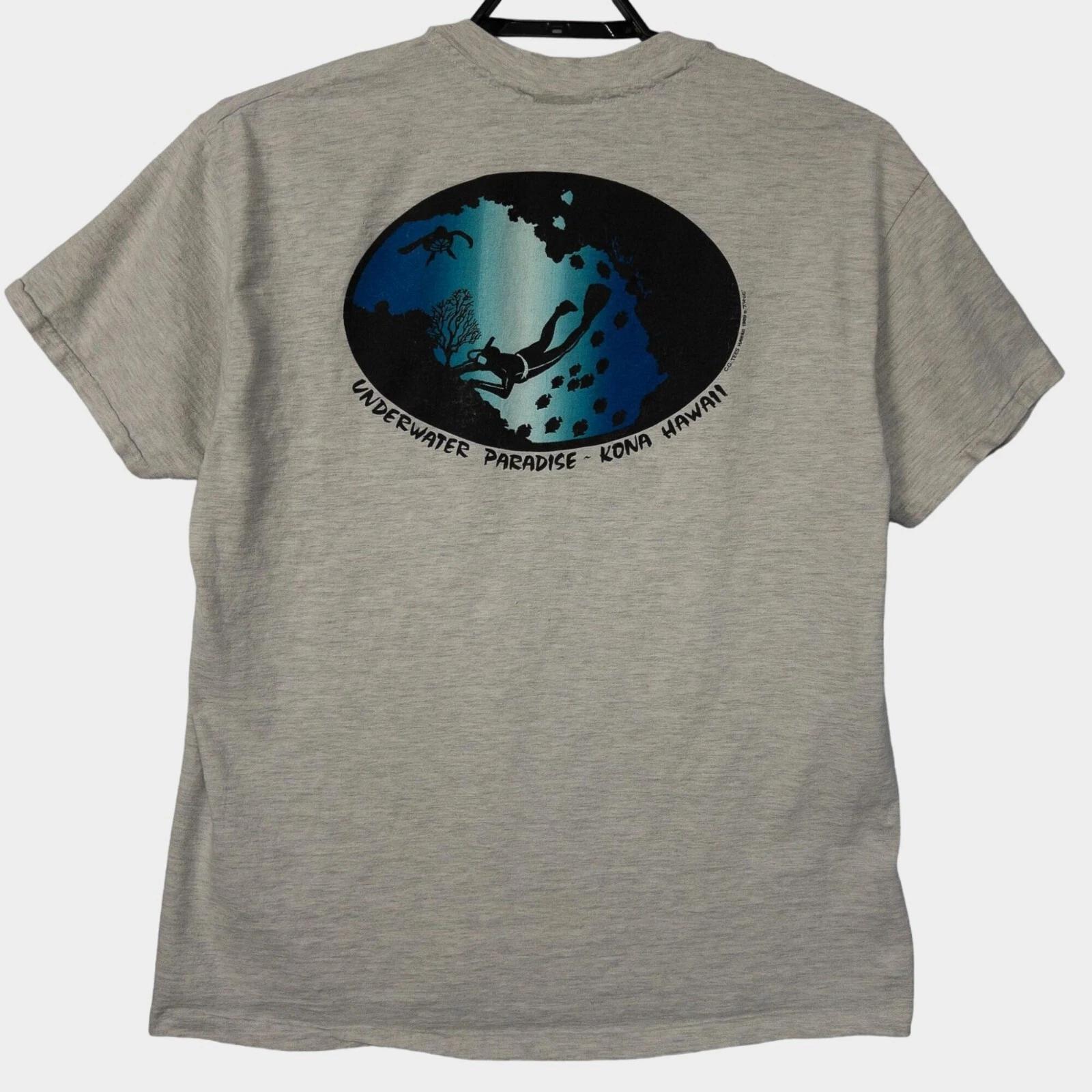 

Vintage Kona Hawaii 80 s 1989 T Shirt Mens XL Scuba Graphic Single Stitch Gray 3XL