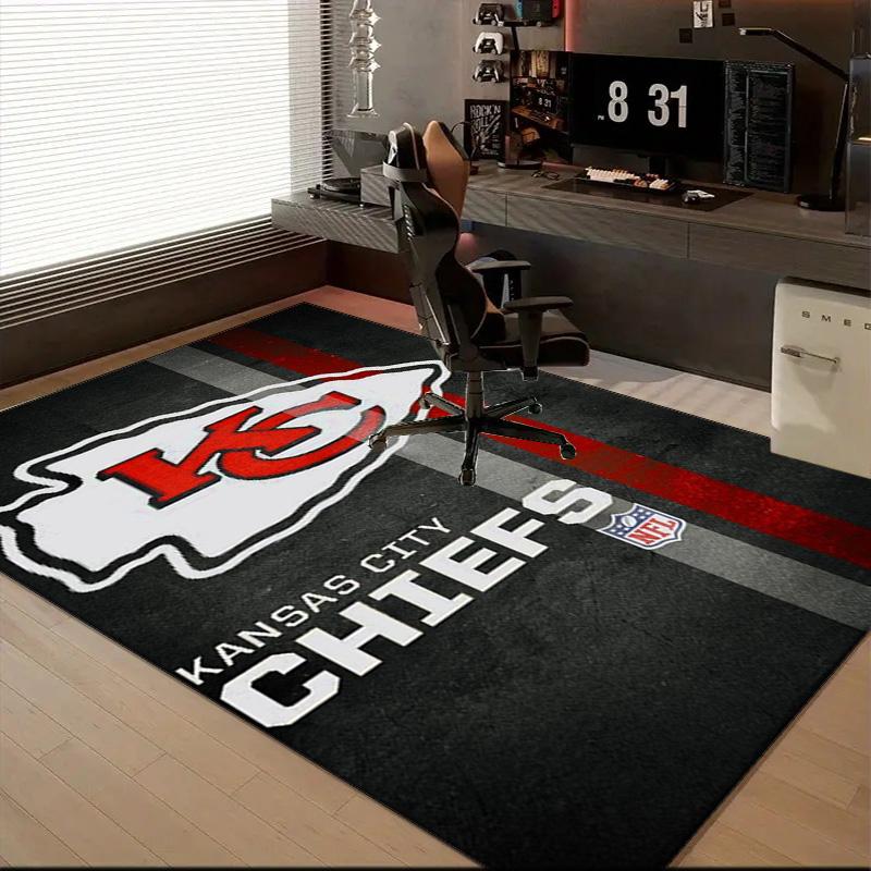 Kansas Chiefs Logo Rug Game Carpet, Floor Mat for Bedroom Living Room Entryway Rug, Home Decor Idea Gift for Christmas birthday