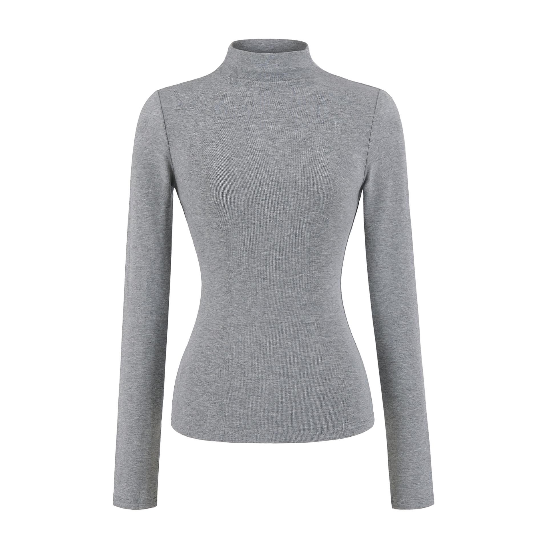 

Autumn Winter Brushed Half-High Collar Slimming Pullover Long Sleeve Top 2025 Small