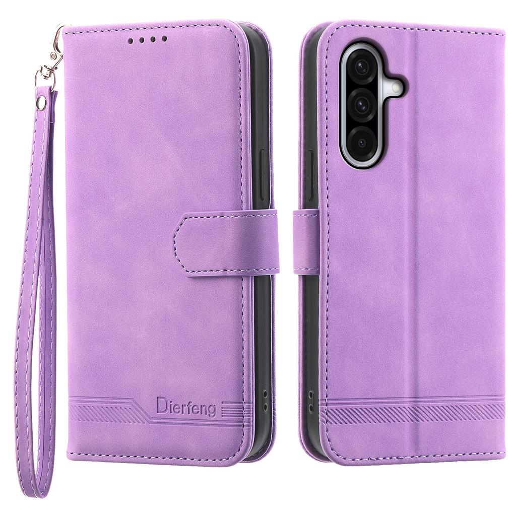 Кожаный чехол для Samsung Galaxy A56 5G с тиснением линий, чехол-кошелек для телефона