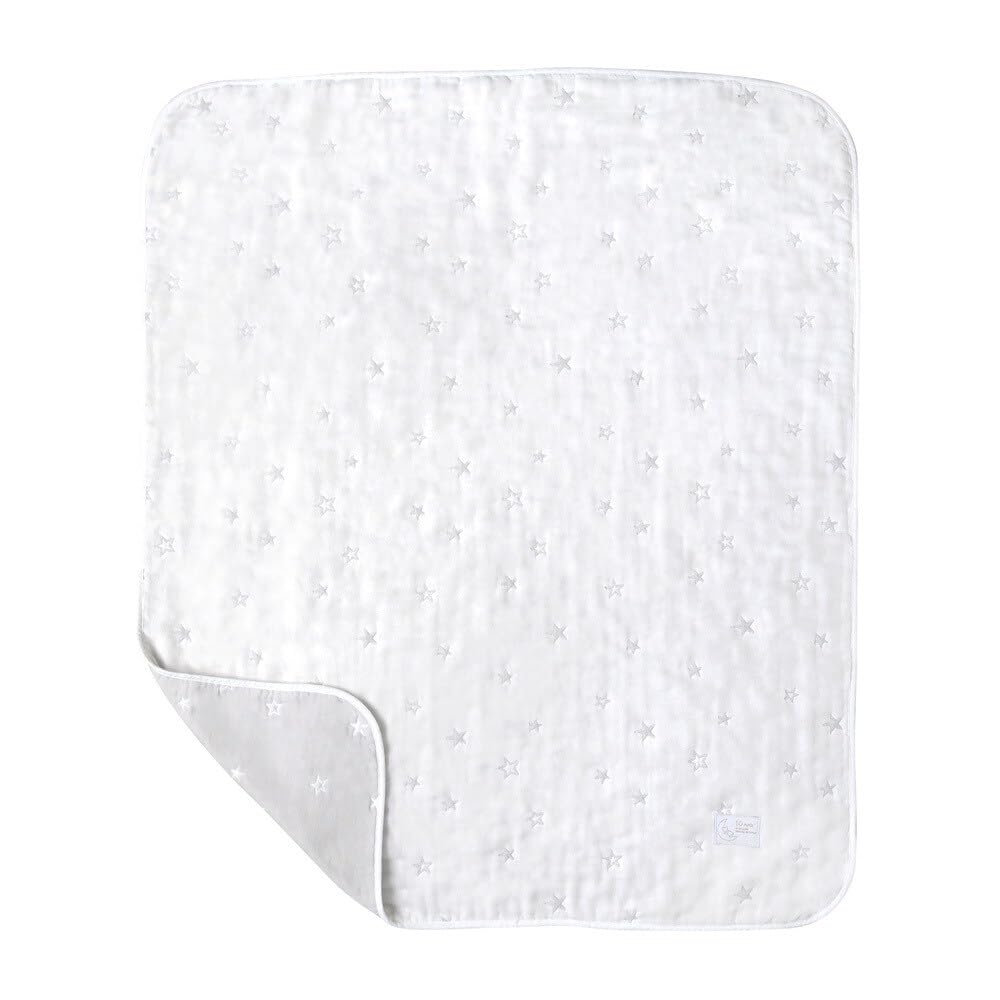 10mois Flauschige Gaze 90 x 110 cm (6-lagiger Mull) Decke, 100% Baumwolle, Silber, Mittel,