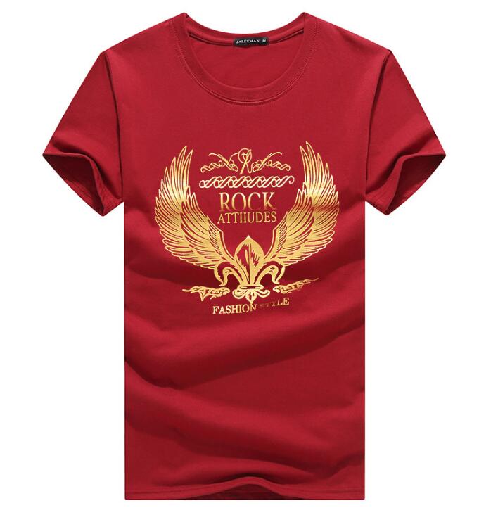 

Men Rock Cotton T-shirt E Short Sleeves Streetwear Tee Loose Casual T Shirt 5XL вина червоного кольору