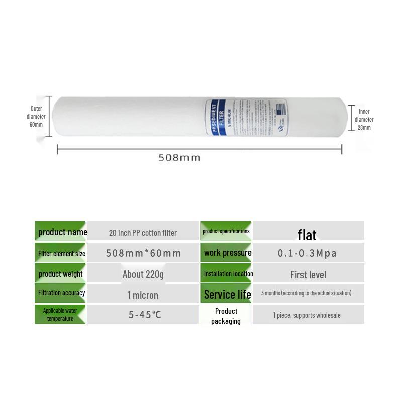PP Filter Cartridge: 10, 20, 30, 40 Inch - Suitable for Home & Industrial Use