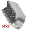 Lot de 6 boîtes métalliques en fer blanc avec couvercle à charnière, petites boîtes de rangement vides, givrées, pour la maison