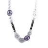 NOA [G5889] - Silver Purple 'Peace' Designer Necklace