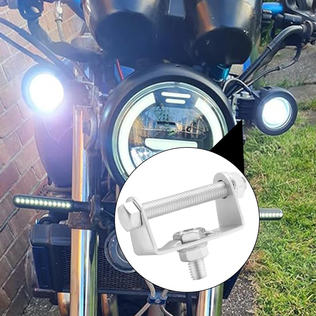 Suporte para Luz de Trabalho Biqing, Suporte de Montagem, Suporte para Farol de Nevoeiro, 1,6 polegadas (40 mm), Moto de Motocross, Bicicleta, Patinete, Prata