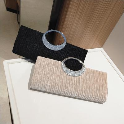 Clutch Bag Diamond Evening Bag Women's Fashion Pleated Chains Shoulder Bags for Party Elegant Ladies Banquet Wedding Handbags
