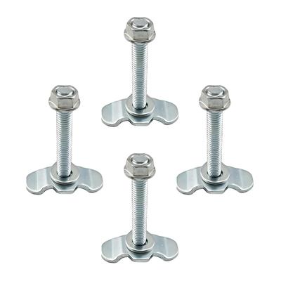 4 PIÈCES Raccord à goujon pour rail L, Écrou à double œillet fileté pour sangles d'arrimage, Matériel de contrôle de charge pour fourgon, remorque, camion