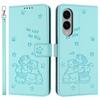For Samsung Galaxy S25 Edge Wallet Case Cats Imprint Leather Phone Cover with Strap