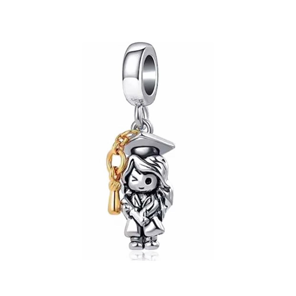 New Copper Charm Fit Original Bracelet Accessories Women Jewelry Teachers' Day Gift Alarm Clock Schoolbag Computer