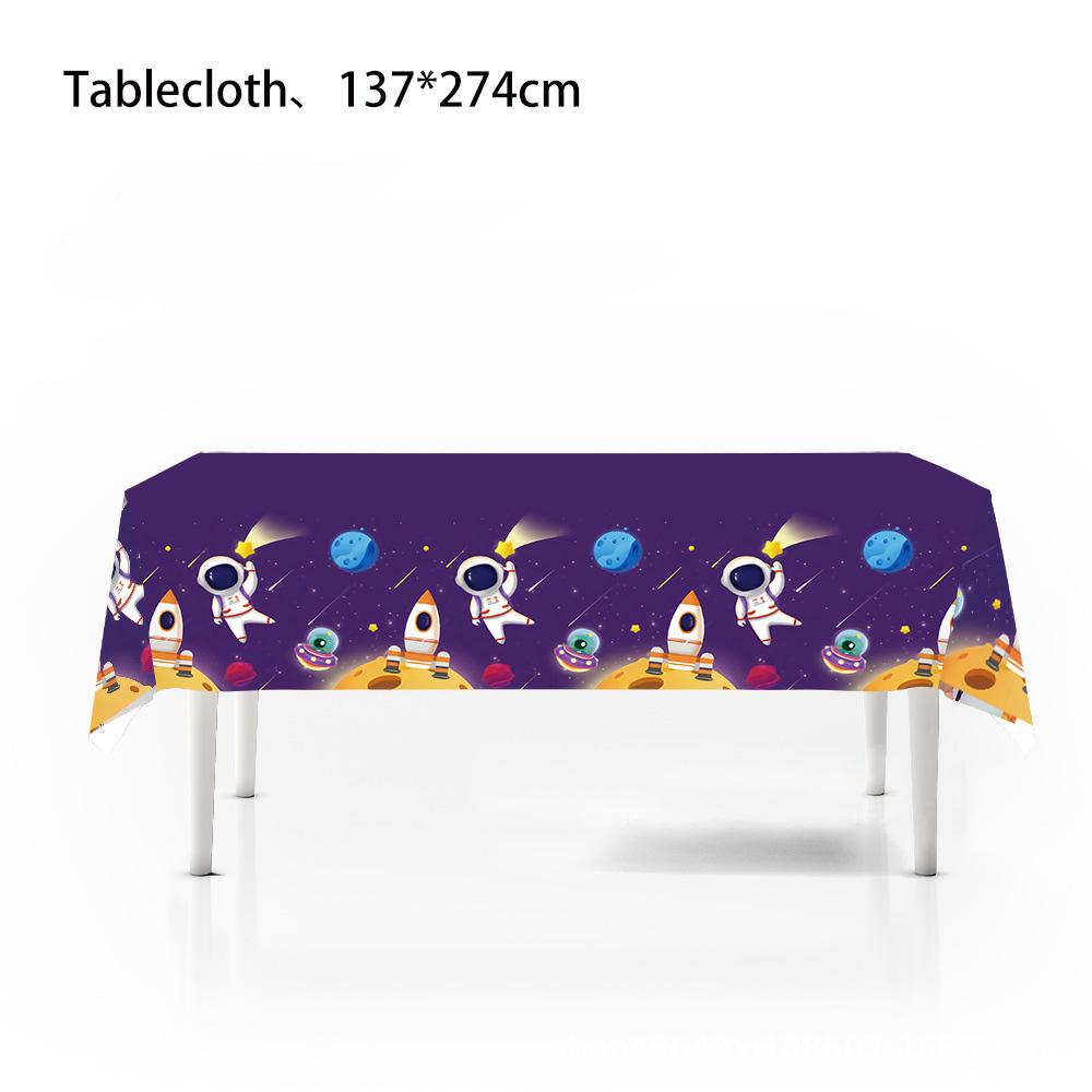 

Набор космической посуды Тарелки Бумажные стаканчики Стаканы Флаги Одноразовая посуда Дни рождения Вечеринки в открытом космосе Товары для вечеринок Tablecloth 1PCS