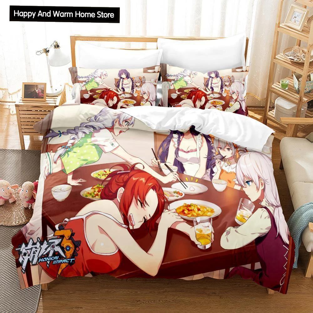 Game Honkai Impact 3 Bedding Set Single Twin Full Queen King Size Bed Set Adult Boy Bedroom Duvet cover Sets Anime Bed Sheet Set