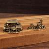 Brass Farmhouse Courtyard Castle Statue Architectural Model Ornament Home Decor Fairy Garden Miniatures Fish Tank Decoration