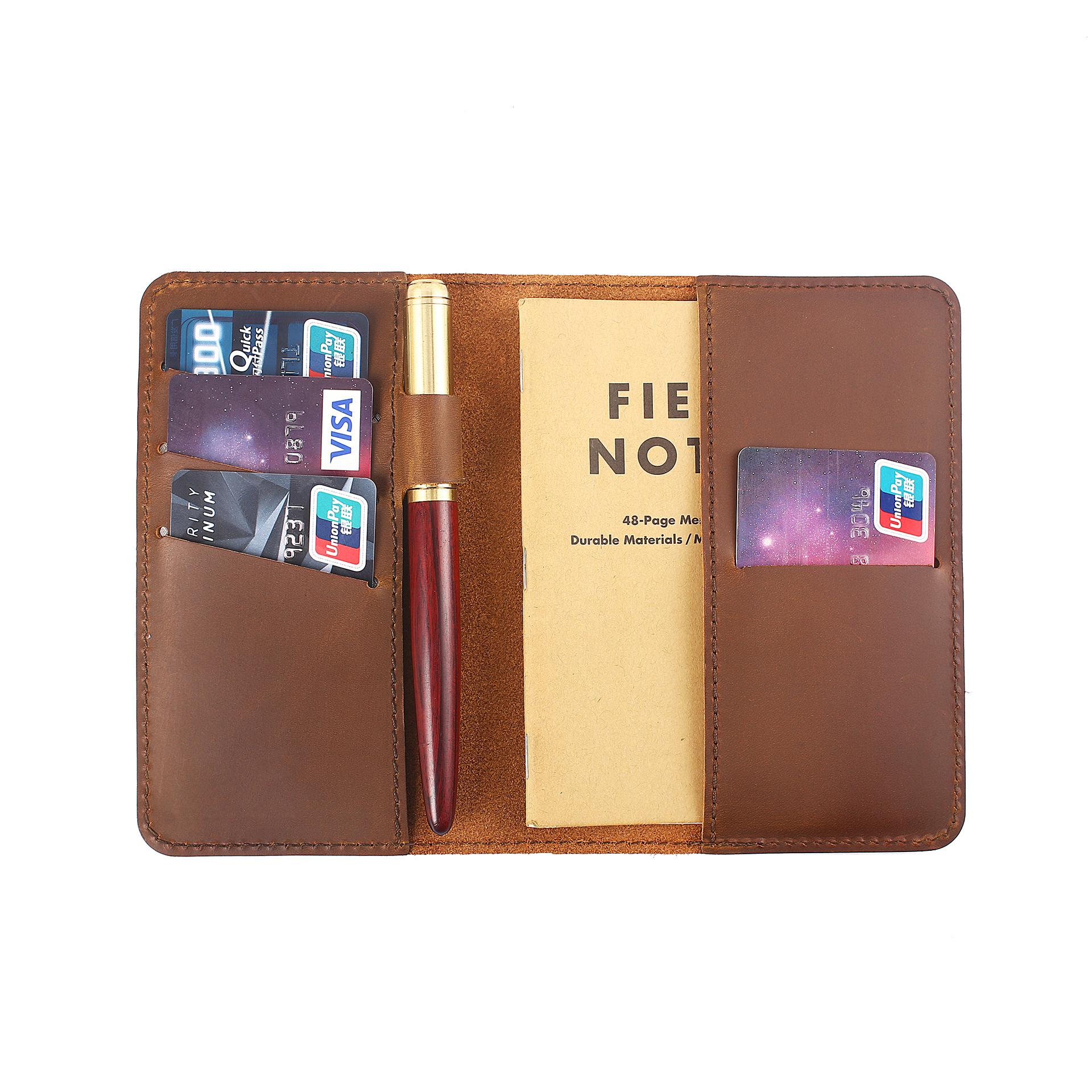 Pure Cowhide Notebook Retro Multi-Card Position Bank Card Storage Bag Portable Multi-Function Business Card Holder Card Holder