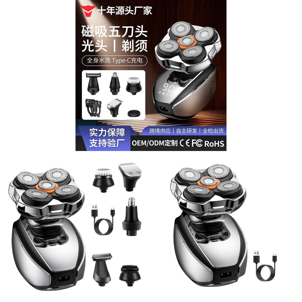Mens Multihead Electric Razor With Usb Charging And Screen For Daily Use