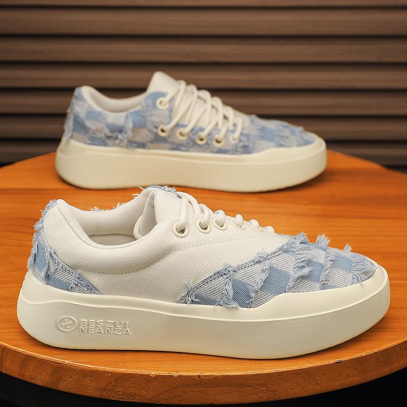 Men Shoes High Quality Vulcanized Ragged Canvas New Product Retro Thick Sole Men's Shoe Sneakers Canvas Student Board