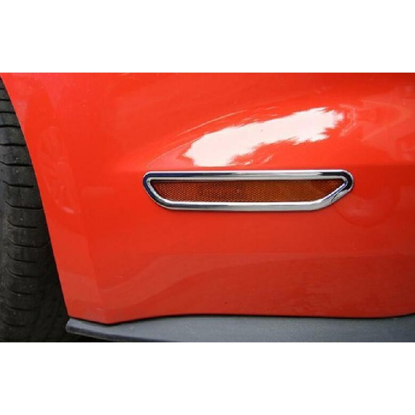 Turn Signal Brake Light Lamp Cover Trim For Ford Mustang 2015- Silver Chrome