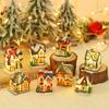 Christmas Luminous House Ornaments Micro Landscape Villa Resin Handicraft Xmas Gifts For New Year Decor