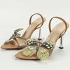 Elegant Pointed Toe Sandals Women Pumps Fashion Butterfly Decoration Summer High Heels Luxury Banquet Brand Dress Shoes Ladies