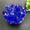15-70g Geodă de Cristal Albastru Placată cu Aur Coloană de Cristal Albastru Mineral de Vindecare Energetică Piatră Stâncă Decor Acasă Geodă Ametist
