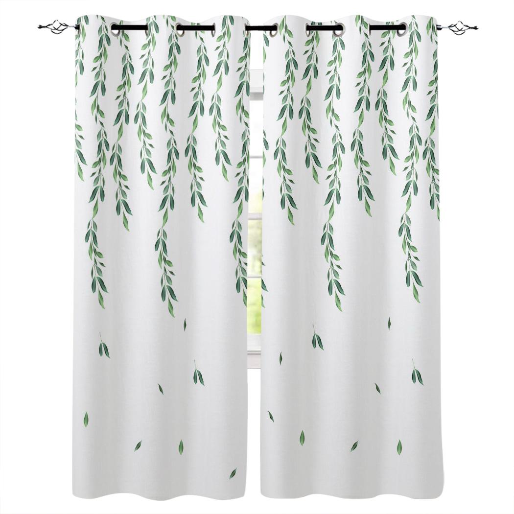 Акварельные листья эвкалипта Растение Панель штор Кухонные декоративные элементы Оконные — фото 10