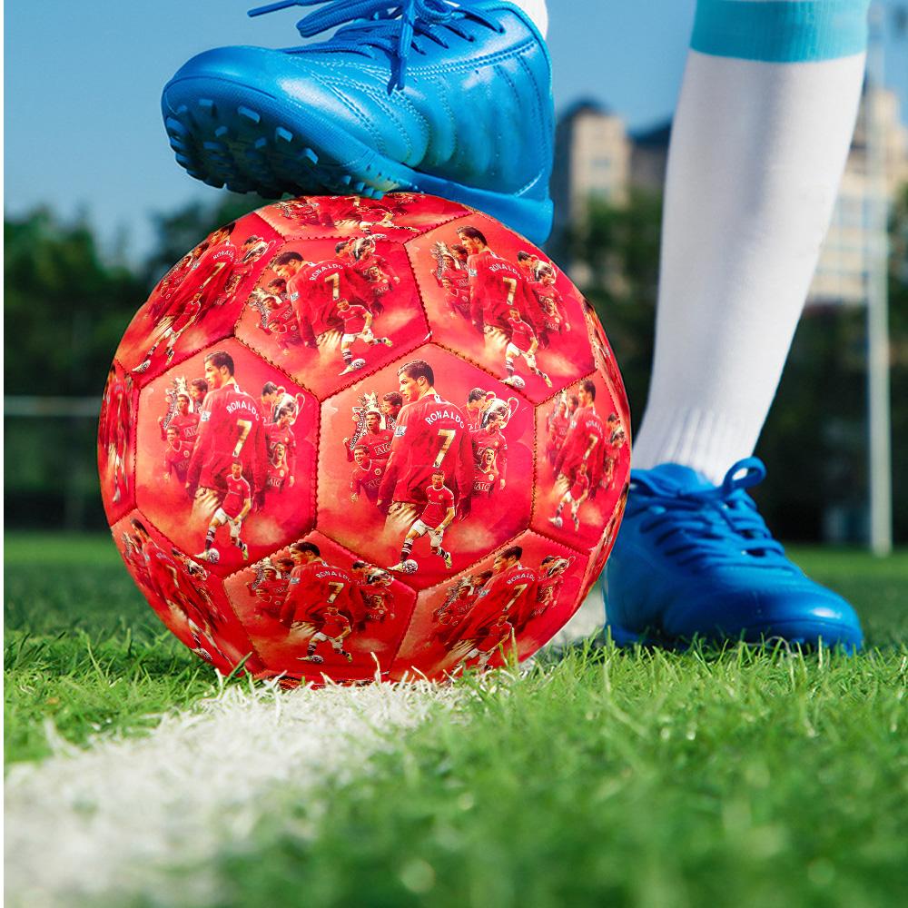 Cristiano Ronaldo Theme Soccer Ball Size 5 Soccer Ball Soft Touch Professional Training Football for Outdoor Sports