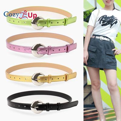 Women Thin Elastic Waist Belt for Dress Ladies Skinny Stretch Fashion Belt with Gold Buckle