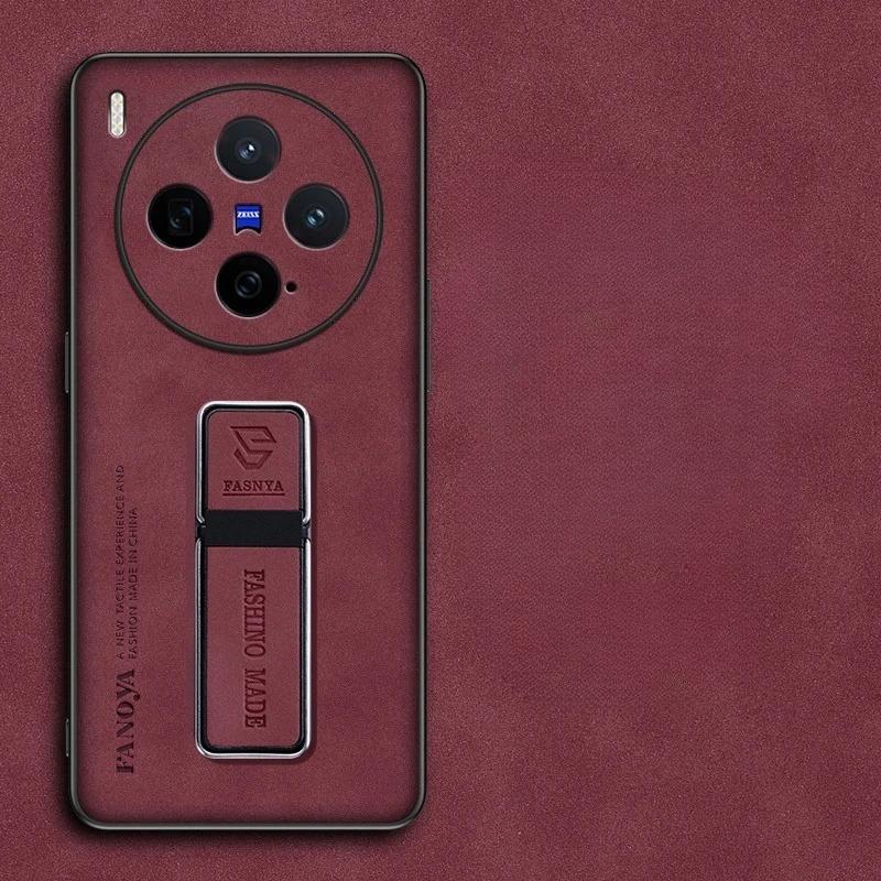 Чехол-подставка из матовой искусственной кожи PU с магнитным держателем для VIVO X300 Pro, противоударный бампер для VIVO X300 X300Pro For VIVO X300 Pro винный
