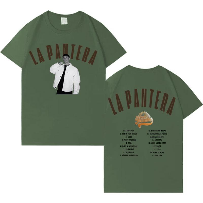 

Singer La Pantera New Album Tour Double Sided Print Tee Mens Harajuku Gothic High Quality Tshrit Aesthetic Casual Cotton Tshrits 4XL