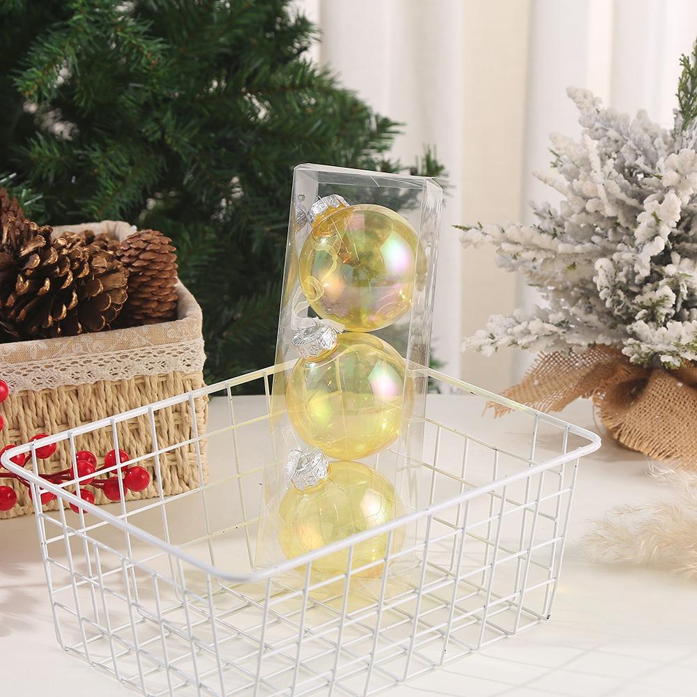 8cm Laser Christmas Balls Pendant Shatterproof Reusable Colorful Christmas Hanging Balls Elegant Plastic Xmas Tree Pendants