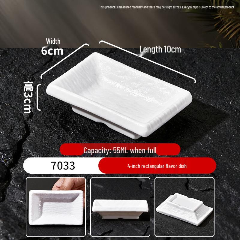 Melamine Porcelain-Style Rice Bowl & Dipping Sauce Dish Set