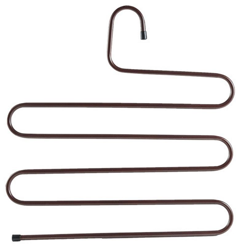 Multi-layer S-shaped Pants Hanging Multi-functional Creative Household Wrought Iron Plastic Spray Magic Pants Storage Hanger Pants Rack