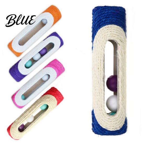 Pet Cat Kitten Trapped Ball Sisal Scratching Scratcher Rolling Training Toy