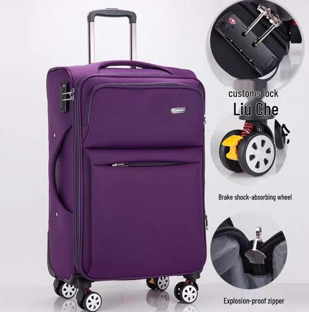 Large Capacity Oxford Cloth Trolley: 20-30 inch Suitcase with Universal Wheels and Password Lock for Men and Women, Ideal for Business Travel.