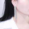 Nouvelles boucles d'oreilles coréennes longues à pampilles pour femmes Boucles d'oreilles pendantes en cristal Accessoires pour filles Statement Couleur Or Argent Bijoux de luxe Cadeau