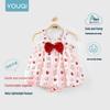 Youqi Newborn Summer Triangle Romper - Thin Style Baby Bodysuit with Straps, Class A, Size 6