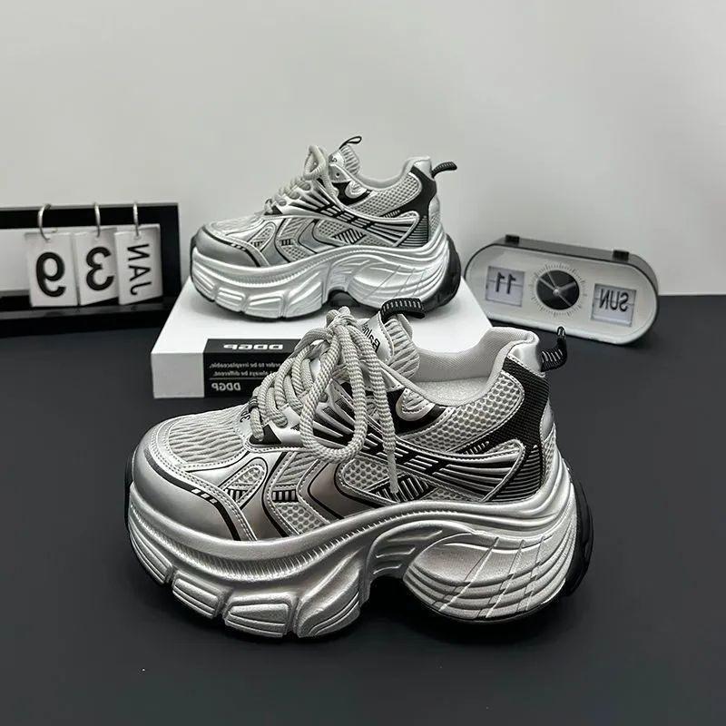 Daddy shoes, daddy shoes, small man 22, new casual sneakers, spring and autumn shoes, thick soles Hongjie 35