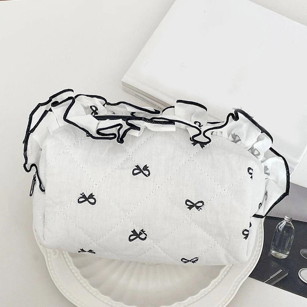 INS Stationery Storage Bag Flounce Makeup Lipstick Bag Portable Large Capacity Pen Case Kids