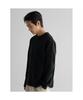 Textured Cotton Blend Long Sleeve Tee Black