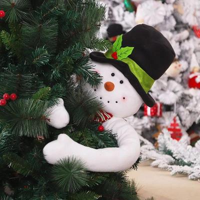 Vianočné špičky Santa Snehuliak Objímač S Klobúkom A Pohyblivými Rukami Sviatočné Dekorácie Ozdoby Zimná Párty Dekor Produkt