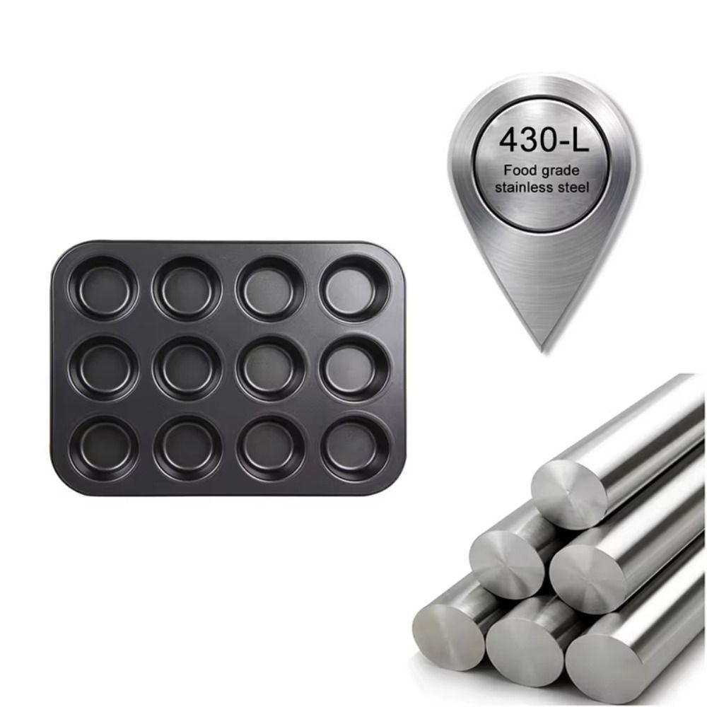 Bakeware 12/6 Grid Cheesecake Pan Non-Stick Carbon Steel Muffin Pan Removable Bottom Mini Cupcake Mold Bakery